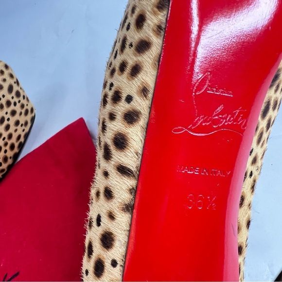 CHRISTIAN LOUBOUTIN Daffodil 160 brown pony jungle cheetah print platform - Picture 7 of 15